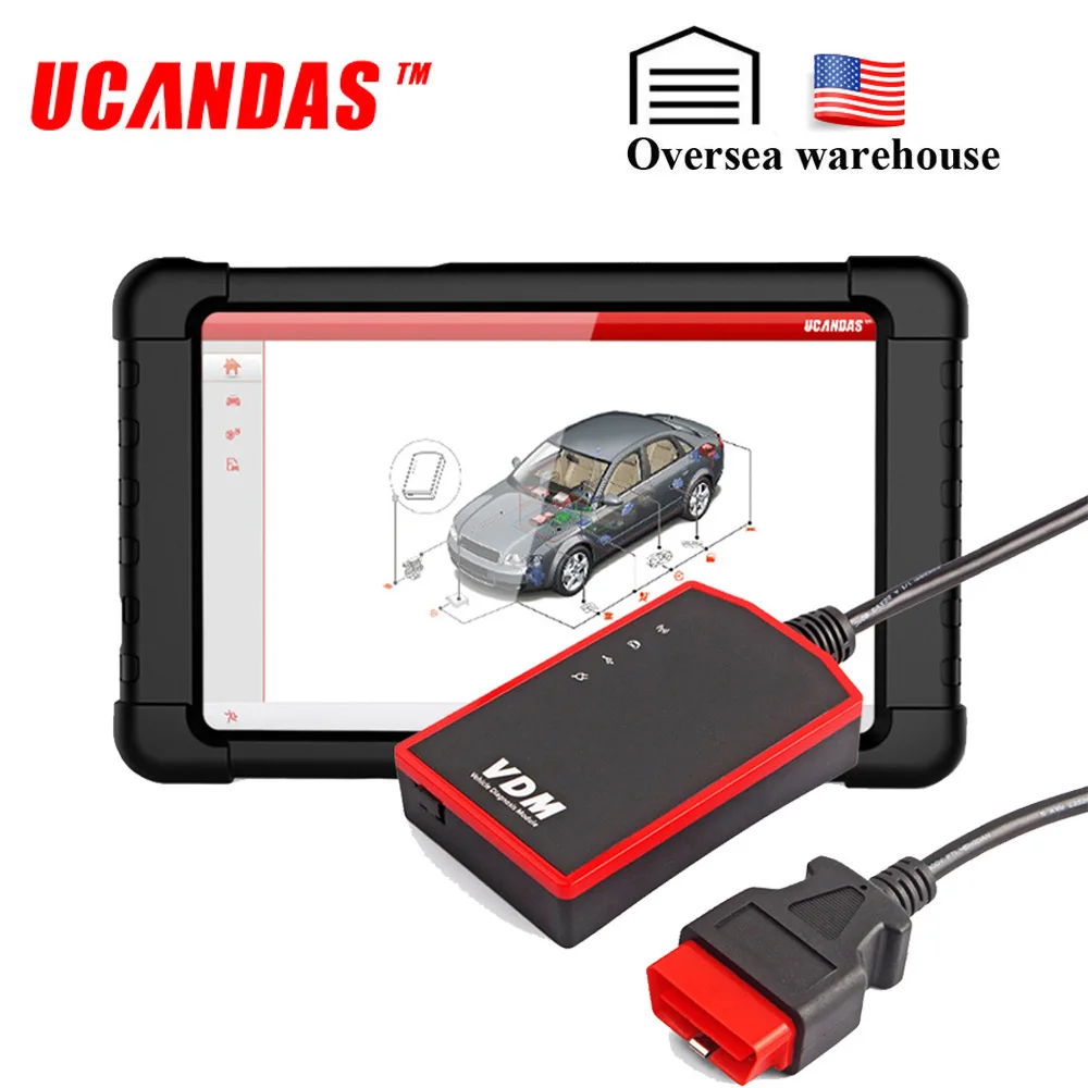 UCANDAS VDM wifi профессиональный автомобильный диагностический инструмент полная система сканирования коробка передач Подушка безопасности ABS бесплатное обновление автомобильный планшет сканер