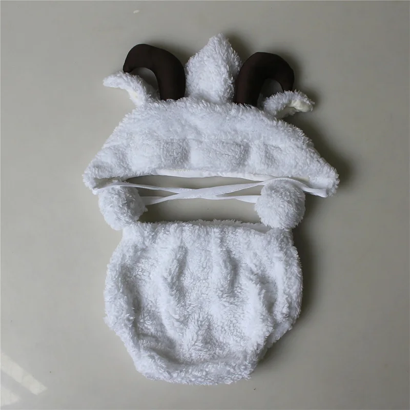 Newborn photo props new born sheep outfit baby photography prop pom hat toddler picture studio shoot fotografia accessories | Детская