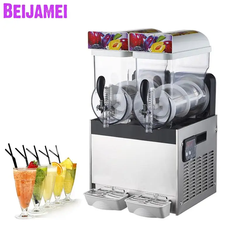 

Beijamei automatic two-cylinder snow mud machines Smoothie blending juice maker commercial snow melting machine