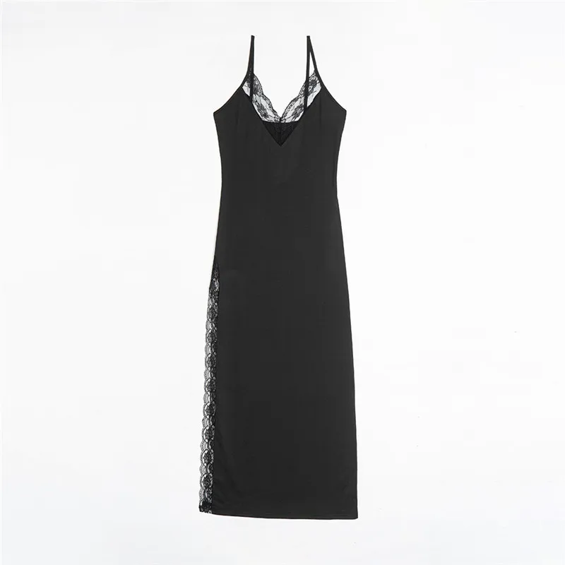 TryMeOn/вечернее платье с высоким разрезом кружевное лоскутное Babydolls длинное для
