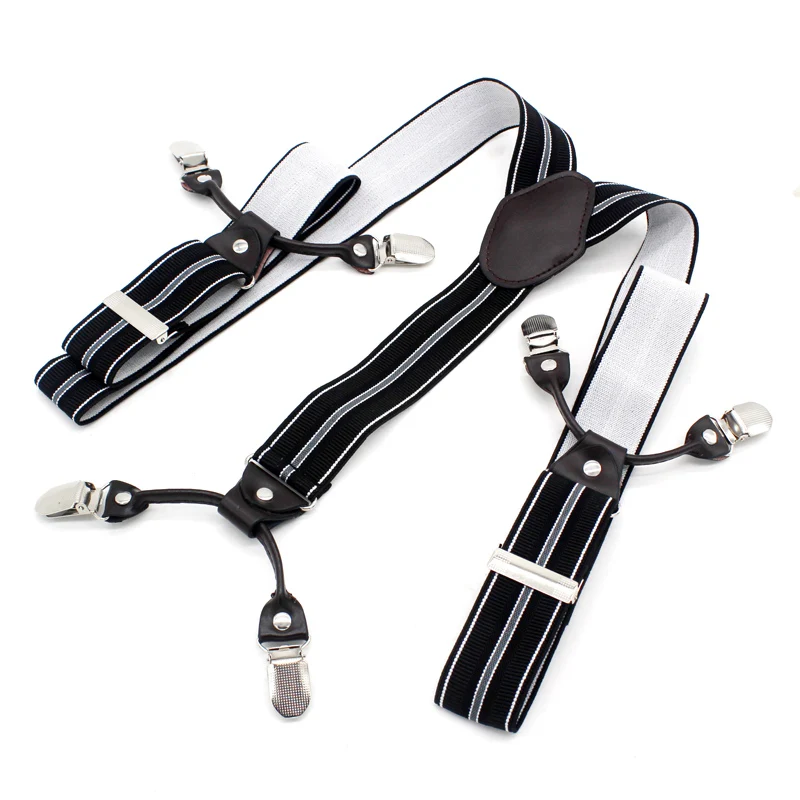 Мужские подтяжки полосатые из полиэстера модный ремень эластичные повседневные