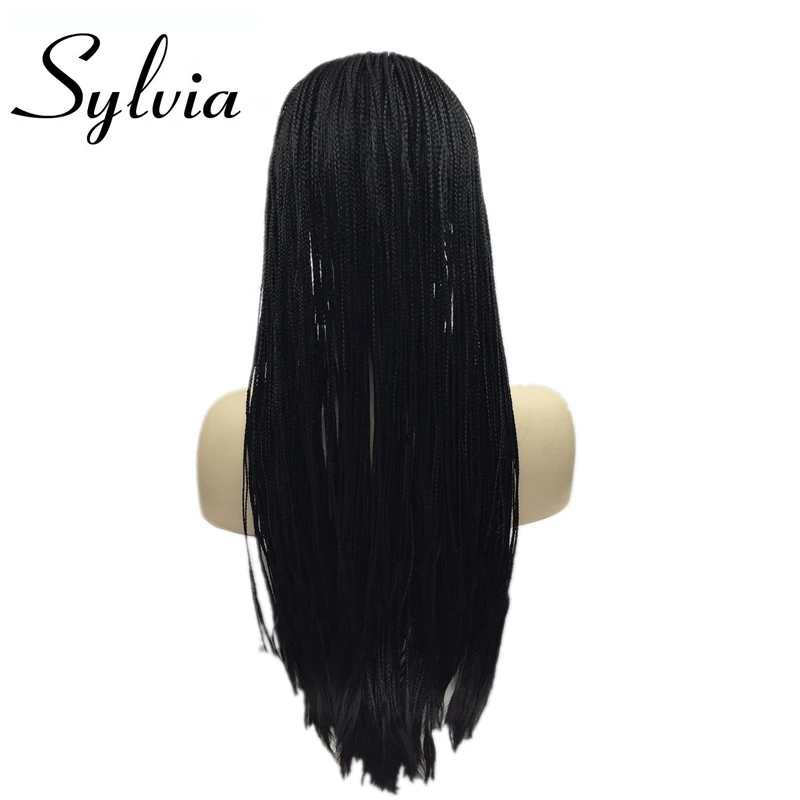 Парик из синтетического кружева спереди 1B черный для женщин|braid wig|braided braidbraiding hair |