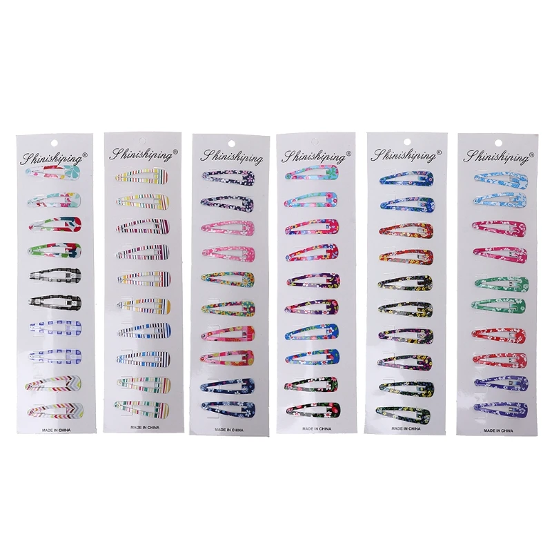 

10Pcs/Pack Print Hair Clips Barrettes Kids Girls Hairpins Colorful Hairgrips Hot New