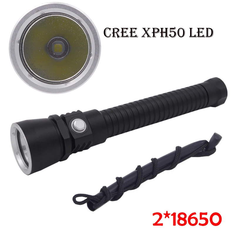Светодиодный фонарь CREE XHP50 на 2500lm водонепроницаемый светильник подводный