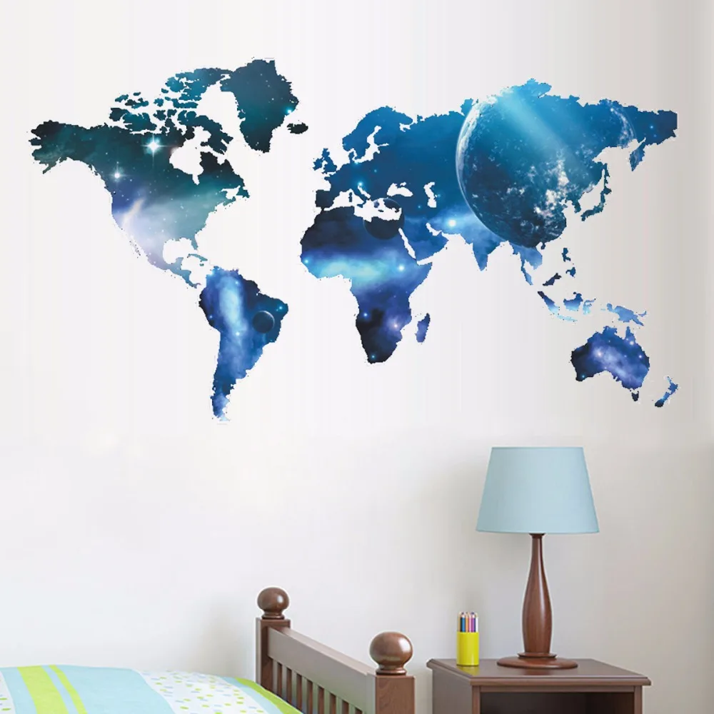 3D Волшебная космическая карта мира фантазия съемный декор для гостиной