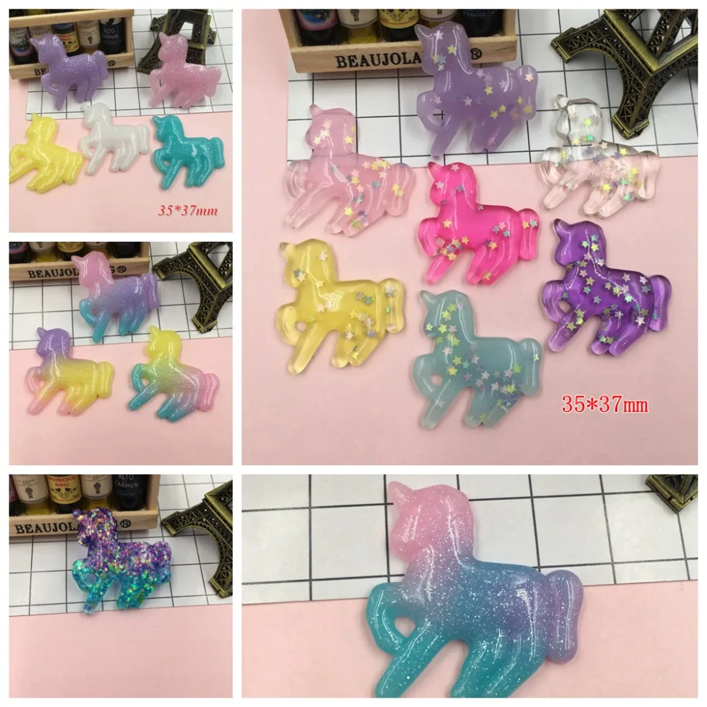 5 шт./лот каучуковый Единорог Милая лошадь для ювелирных изделий Аксессуары центр