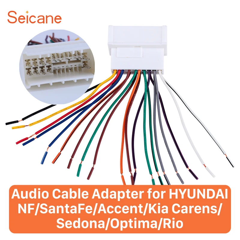 

Seicane пластиковый аудио адаптер для HYUNDAI NF/SantaFe/Accent/Kia Carens/Sedona/Optima/Rio 45x18 мм автомобильное крепление