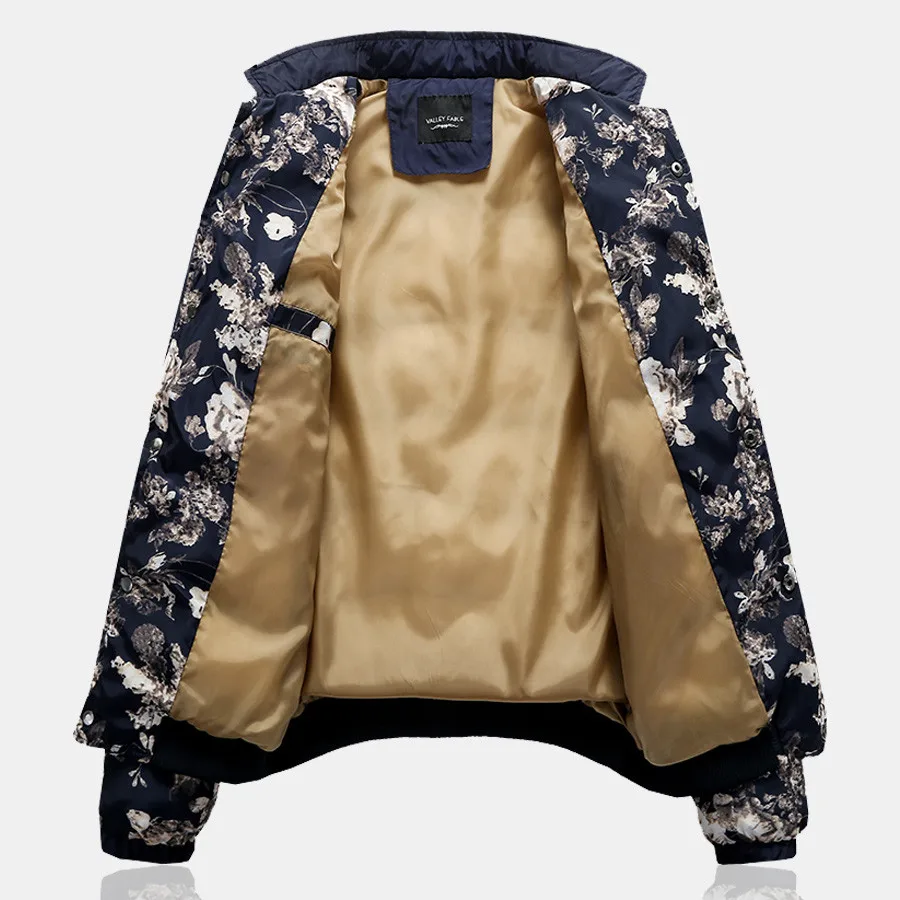 Мужские зимние хлопковые куртки и пальто теплые с воротником-стойкой брендовые