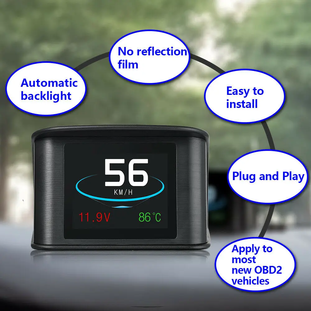 Авто HUD светодиодный головки вверх Дисплей OBD сканер OBD2 цифровой спидометр детектор