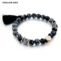 toucheart fashion lava stone elastic bracelets for women men tassel charm bracelets bangles pulseira feminin jewelry sbr150353