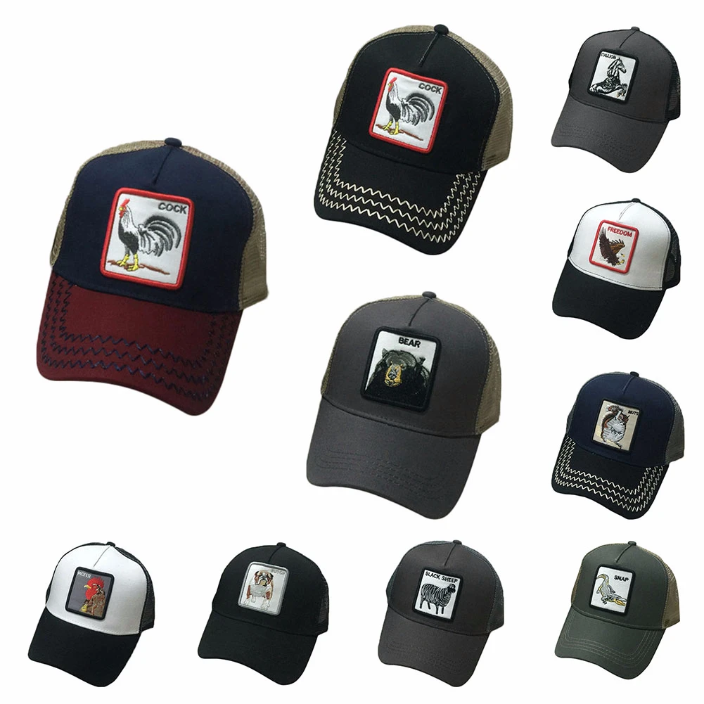 Модная бейсбольная Кепка с вышивкой животных дышащая сетка Snapback cap s