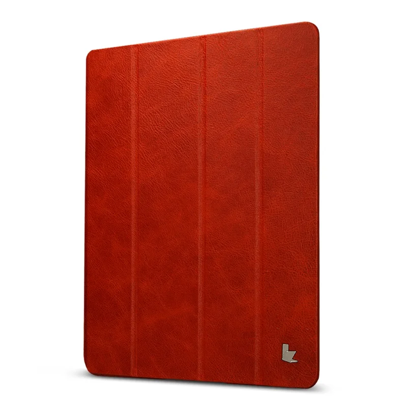 Красный Jisoncase Натуральная кожа Тонкий флип чехол для iPad 2/3/4 чехол Роскошный стенд смарт-чехол для планшета Чехлы для iPad 2/3/4 чехол 9,7 дюймов - Цвет: Красный