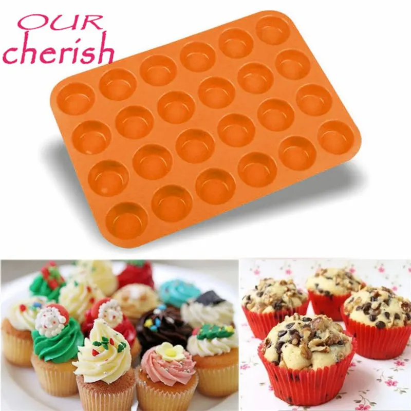 24 полости Мини Маффин Силиконовое мыло кекс и печенья Форма для выпечки поднос