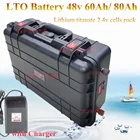 Литий-титанатный аккумулятор LTO 48 В, 60 А ч, 80 А ч, для лодок, солнечных панелей EV 100 А, BMS, с зарядным устройством 10 А