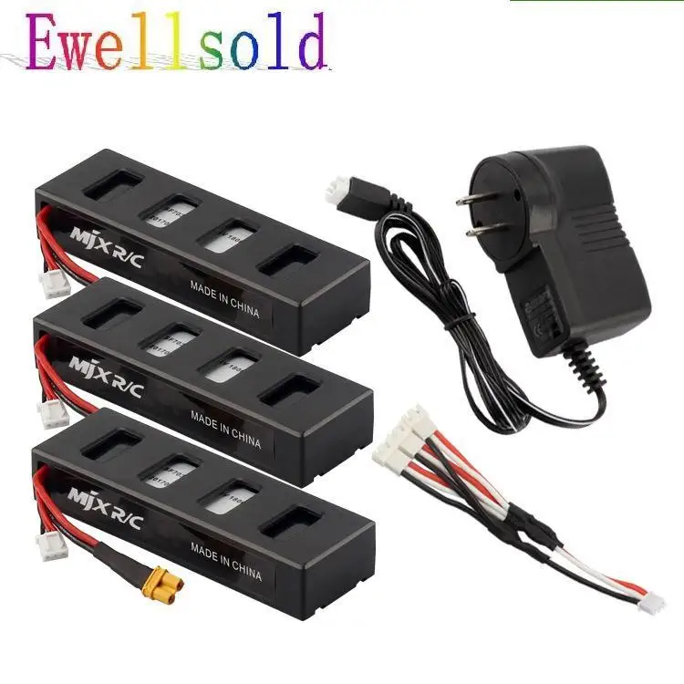 

3PCS battery and charging charger for B3 little monster brushless helicopter 7.4V 1800mah 25C aircraft battery