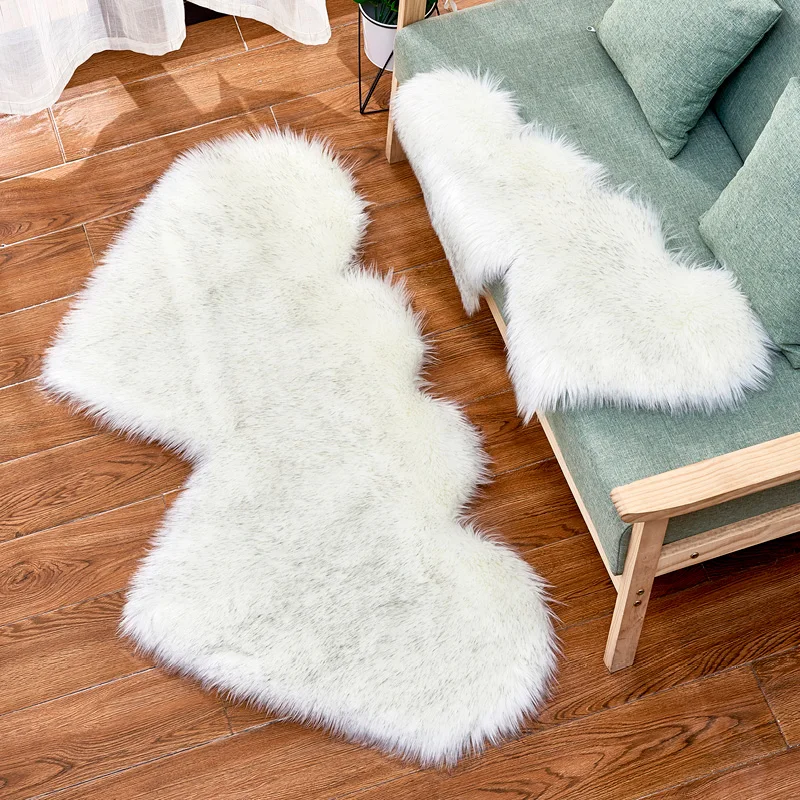 living room carpet rugs double heart artificial wool sheepskin floor area rug shaggy bedroom kids room faux fluffy carpets mats free global shipping