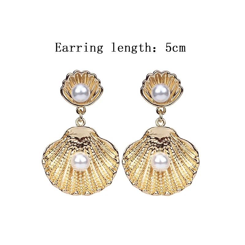 jiayijiaudo Imitation Pearl Earrings Women's Jewelry Silver Color Shell Fashion Party Accessories newdropshipping | Украшения и