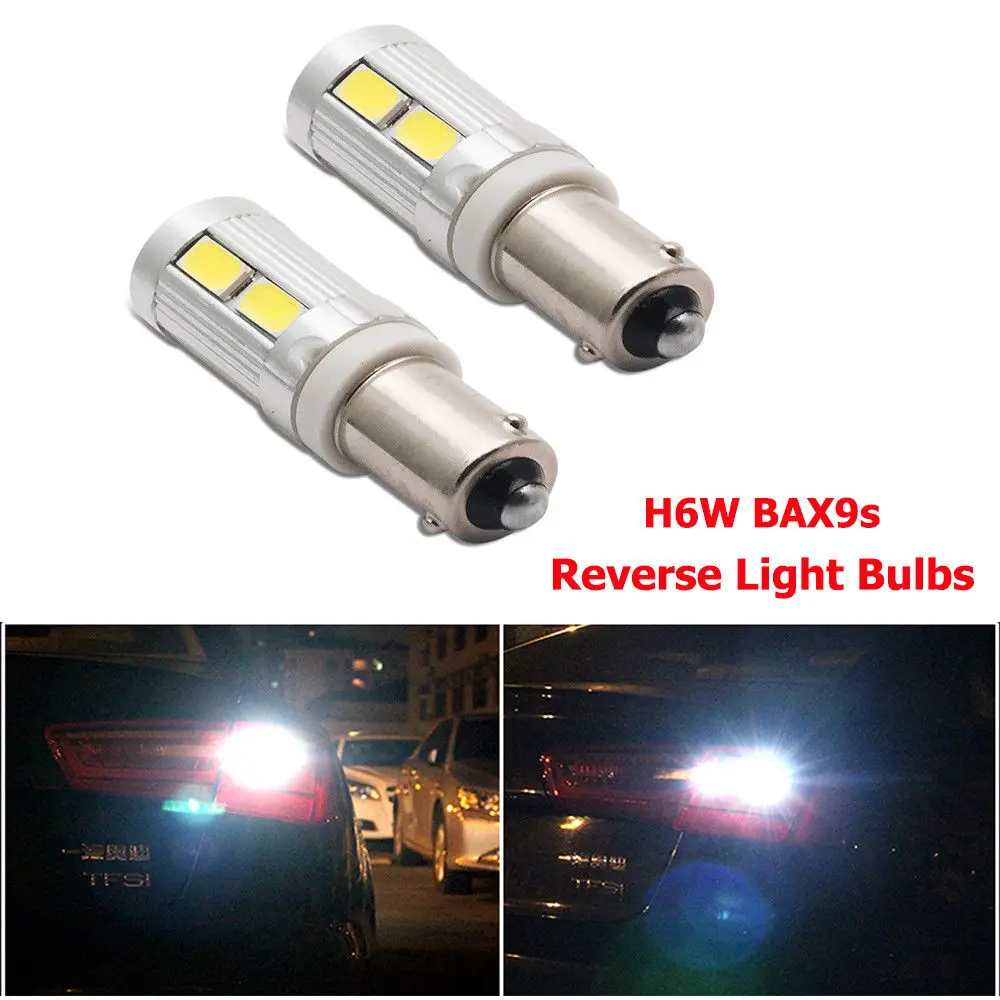 

2x H6W BAX9s 433 434 300LM LED White Bulbs Canbus Sidelight Parking Xenon Offset