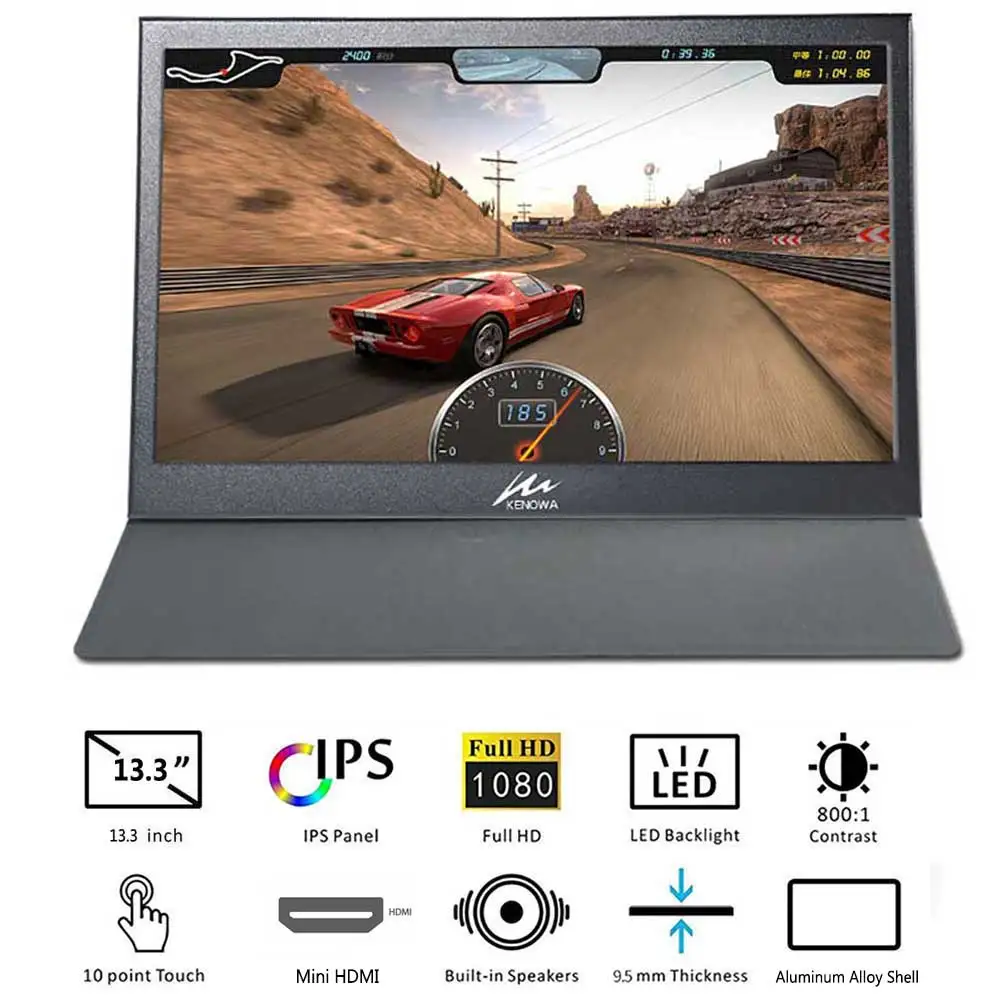13," 1920x1080 ips портативный компьютер сенсорный экран монитор HDMI PS3 PS4 Xbox 1080P ЖК-дисплей для Raspberry Pi 3 B 2B - Цвет: with leather case