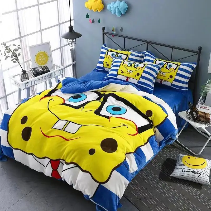 Кораллового цвета постельное белье из флиса комплект фланель разрисованный