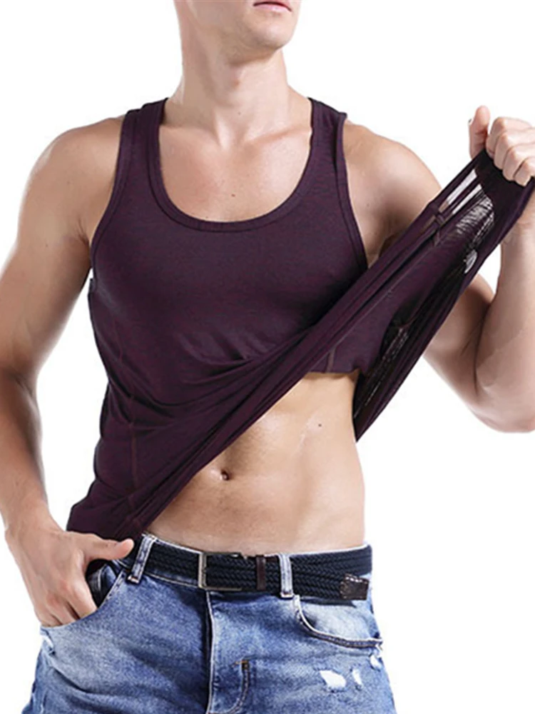 Men Lifting Tanks Vest Summer Cotton Slim Man Bodybuilding Undershirt Fitness Big Size Tops Tees Blue Purple Underwear Clothing | Мужская