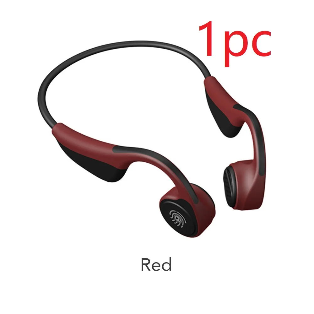 1pc headset Red 1/2 шт костной проводимости Bluetooth наушники беспроводные наушники спортивная Гарнитура микрофон гарнитура Handfree наушники Bluetooth 5 - Цвет: 1pc headset Red