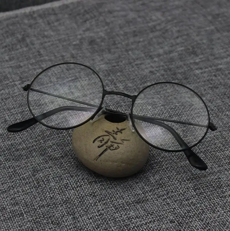 Черный Круглые Oculos De Grau Модные женские унисекс очки для чтения мужские новые винтажные прозрачные линзы очки для чтения - Цвет оправы: Черный