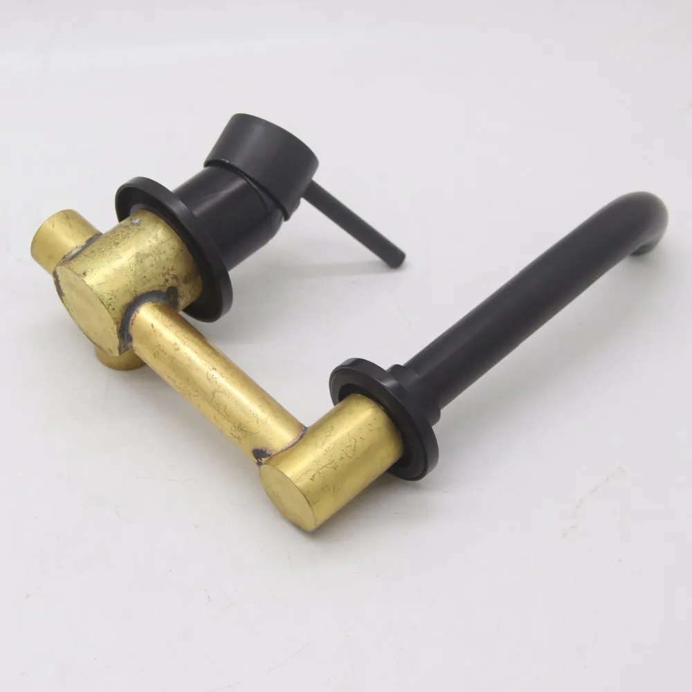 Бесплатная доставка новый стиль черный латунный настенный смеситель для