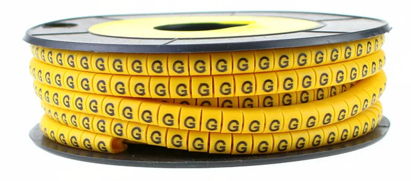 500 шт./лот EC 0 1 2 3 1.5mm2 A J ABCDEFJHIJ английские буквы гибких печатных рукав ярлыка трубки
