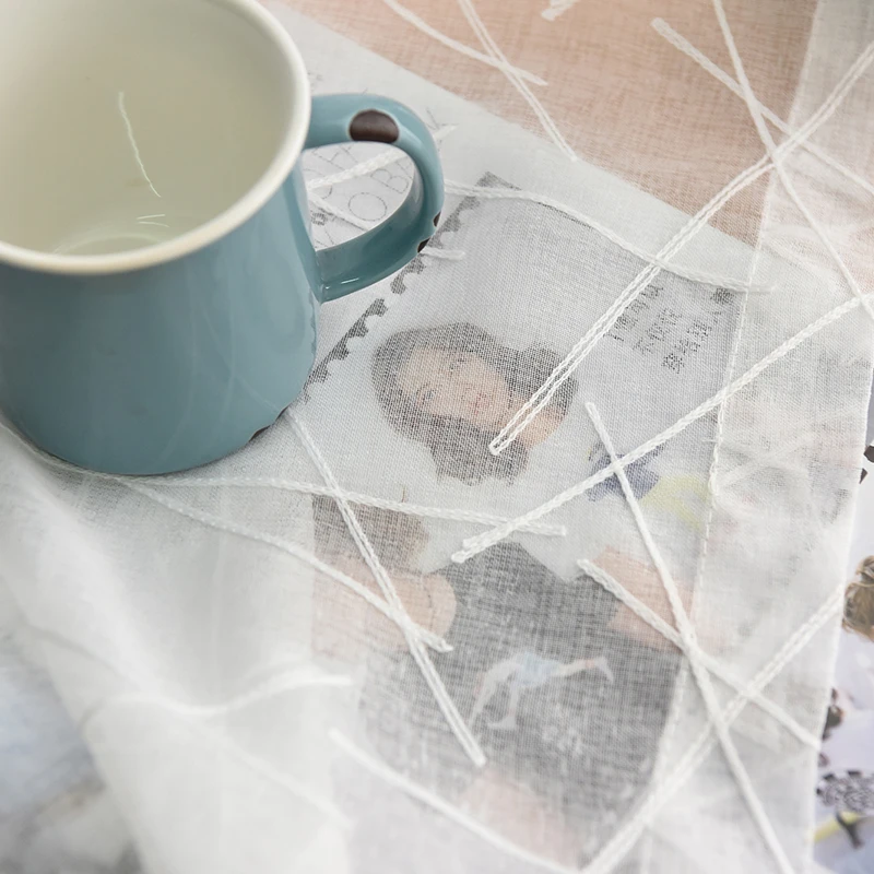 White Вышитые Белый Тюль Шторы s окна Полосатый Sheer Шторы s для Гостиная Спальня современный дизайн панели из органзы Шторы тюль на окна шторы тюль органза тюль для окон тюль для гостинной шторы для гостиной занавески - Цвет: White