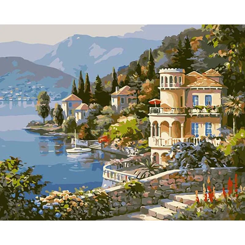 Набор для рисования по номерам на холсте с рамкой | Дом и сад