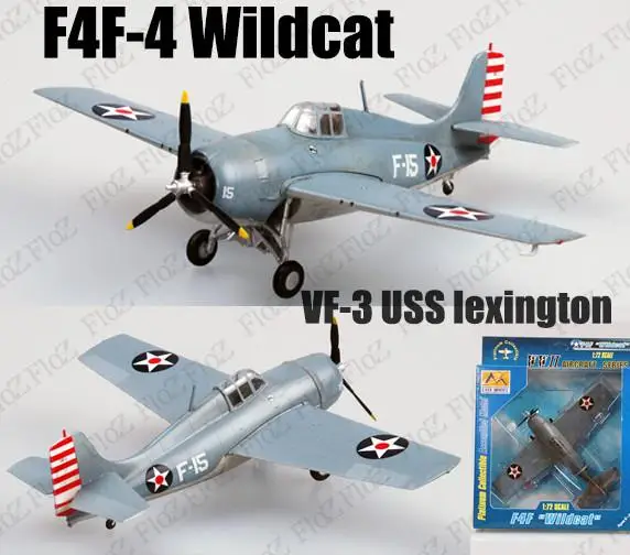 Модель самолета WWII F4F 4 Wildcat VF 3 USS lexington 1/72| |