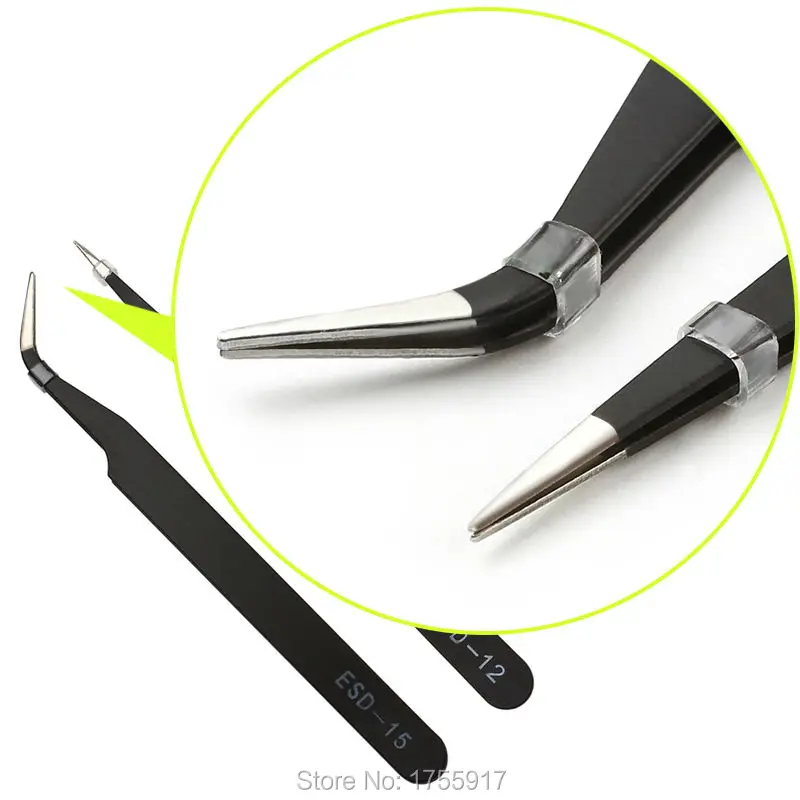 Антистатические инструменты из нержавеющей стали 2 шт. изогнутый гальванический