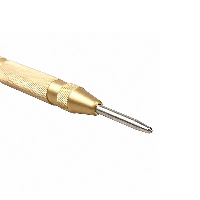 

New 5'' Automatic Center Pin Punch Spring Loaded Marking Starting Hole Tool Gold hot