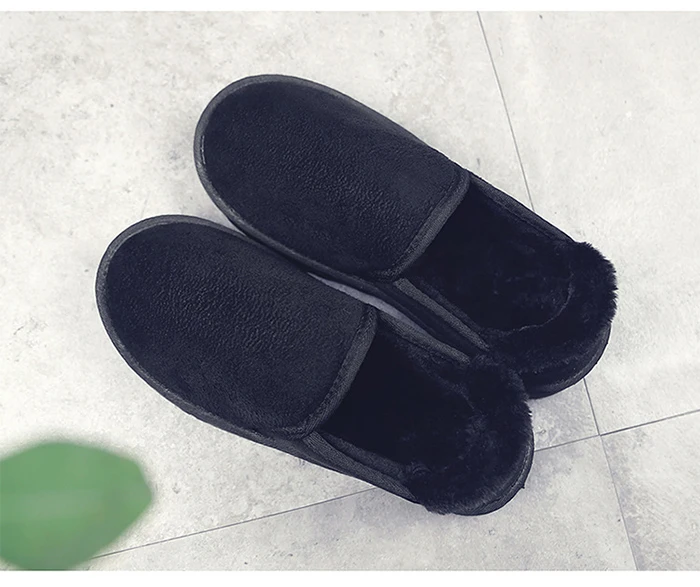 Winter Hot Sale Warm Men Cotton Slippers Shoes Big Size 36-45 Winter Wrapped Heel Home Slippers Men With Fur Mans footwear