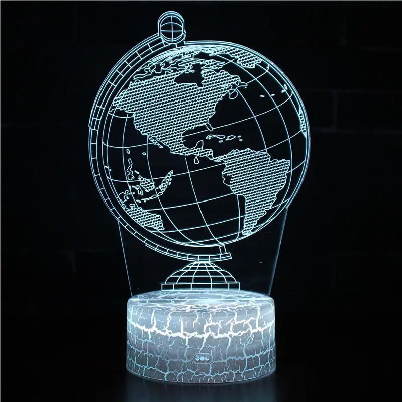 Ночной светильник Luminaria Earth гаджеты Electronicos светодиодный 3d ночной 7 меняющих Цвет