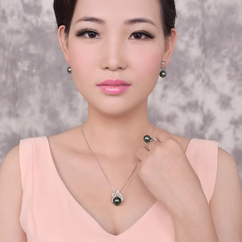 [YS] 10 11 мм Searwater Tahitian Pearl Подвеска из стерлингового серебра 925 пробы жемчужное