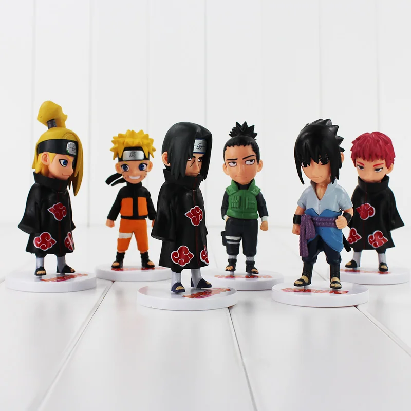 6 шт./лот Горячая Аниме ПВХ экшн фигурка модели игрушки кукла|naruto sasuke|anime narutopvc action