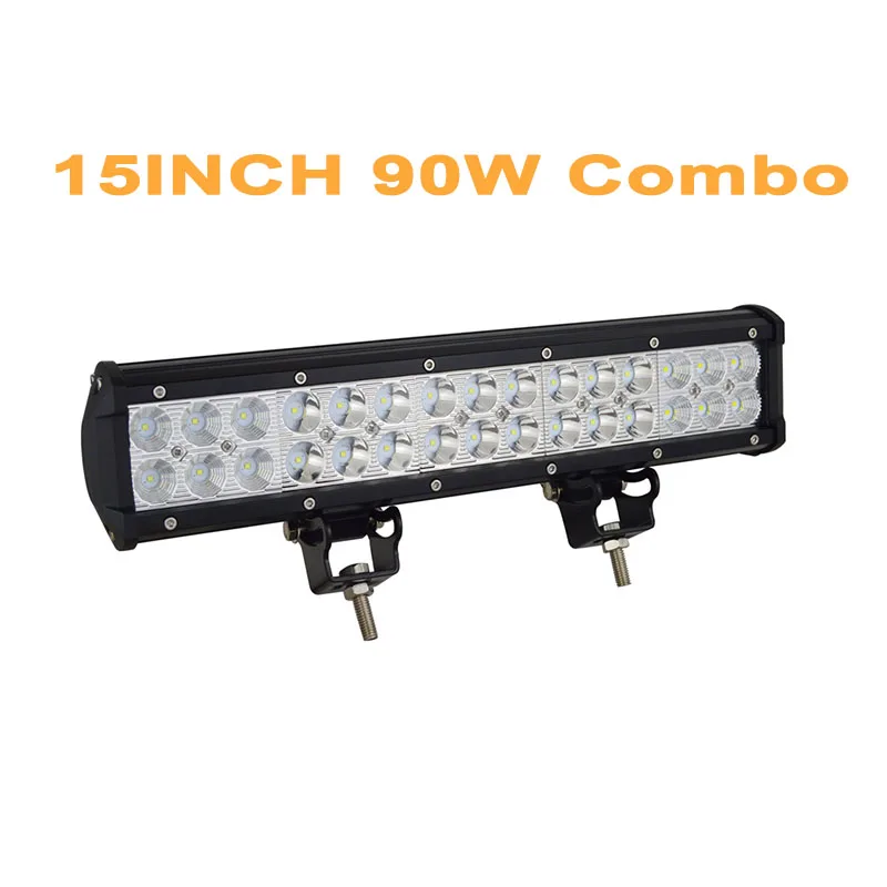 15inch 90w Combo 4 7, 12, 15, 18, 20, 22, 25 28 36-44 дюйма светодиодный светильник бар светодиодный рабочий светильник внедорожнике 4WD седельный тягач лодка 4x4 ATV внедорожник 12V 24V - Цвет: 15inch 90w Combo