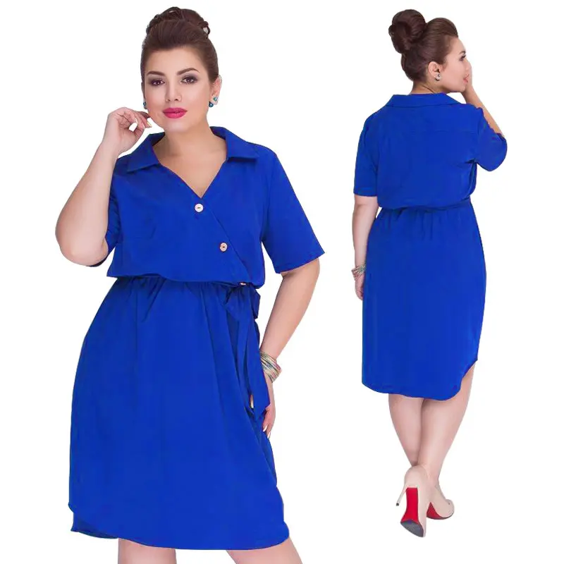 Женское платье рубашка Повседневное большого размера 5XL 6XL с треугольным вырезом