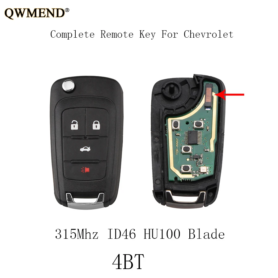 QWMEND 4 кнопки 315 МГц Автомобильный Дистанционный брелок для Chevrolet Equinox Sonic Trax gms територия 2010- для Chevy OHT01060512 ключ