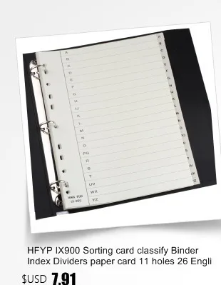 Hfyp IX900 сортировки карты классифицировать Binder Индекс делители бумажные карты 11 отверстия 26 Английский алфавит 21 листов/сумки папки вложения