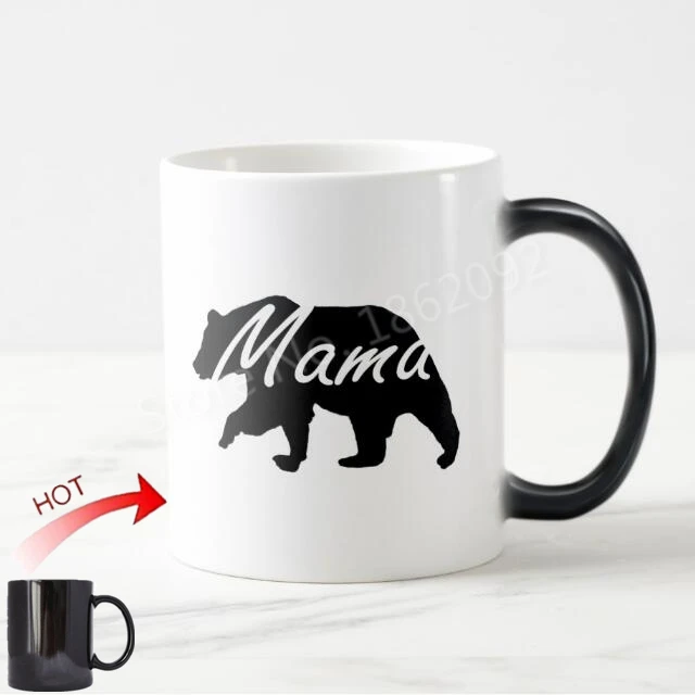 Забавный Новинка медведя и надписью Mama для мамы волшебная кружка гризли Цвет