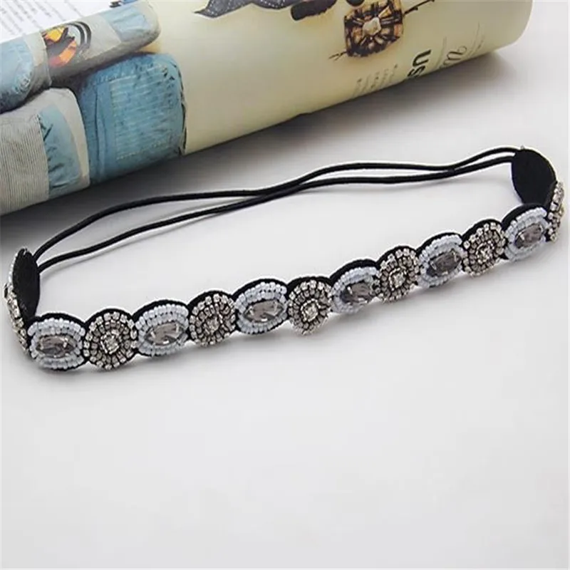 Женская повязка на голову с серыми бусинами и кристаллами|fashion hair styling|accessories