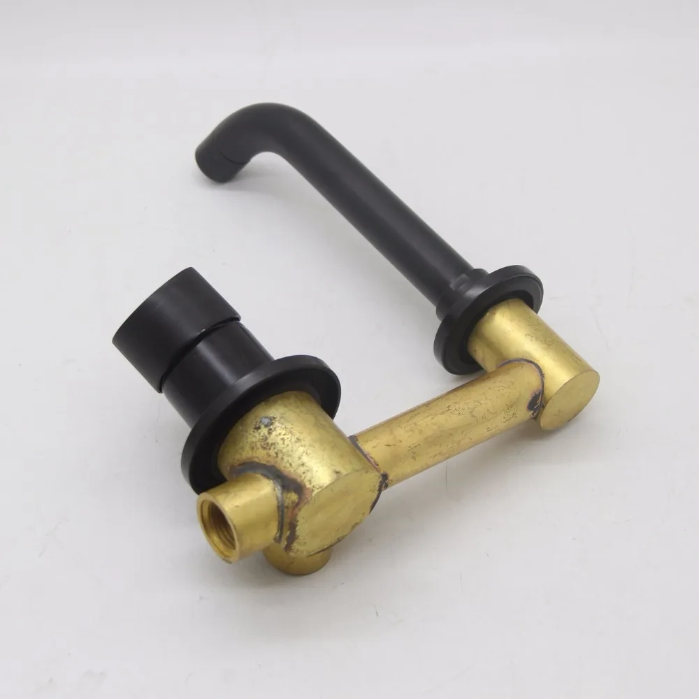 Бесплатная доставка новый стиль черный латунный настенный смеситель для