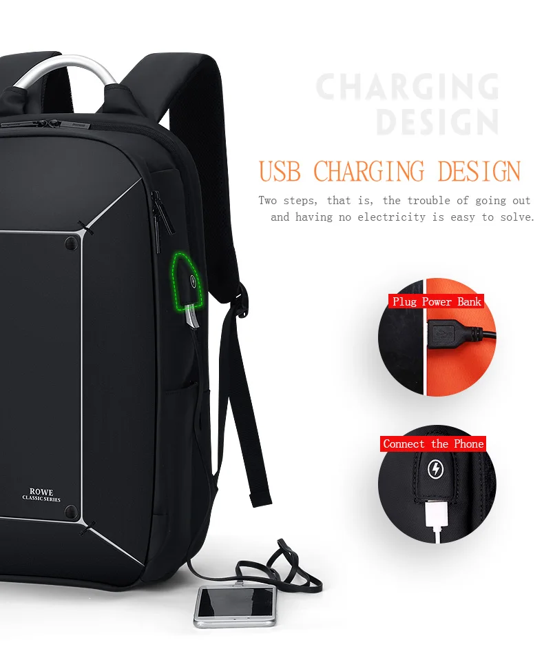FRN многофункциональный мужской рюкзак для ноутбука 17 дюймов с usb зарядкой, водонепроницаемый рюкзак большой емкости, Mochila, Противоугонный повседневный рюкзак для путешествий, сумка