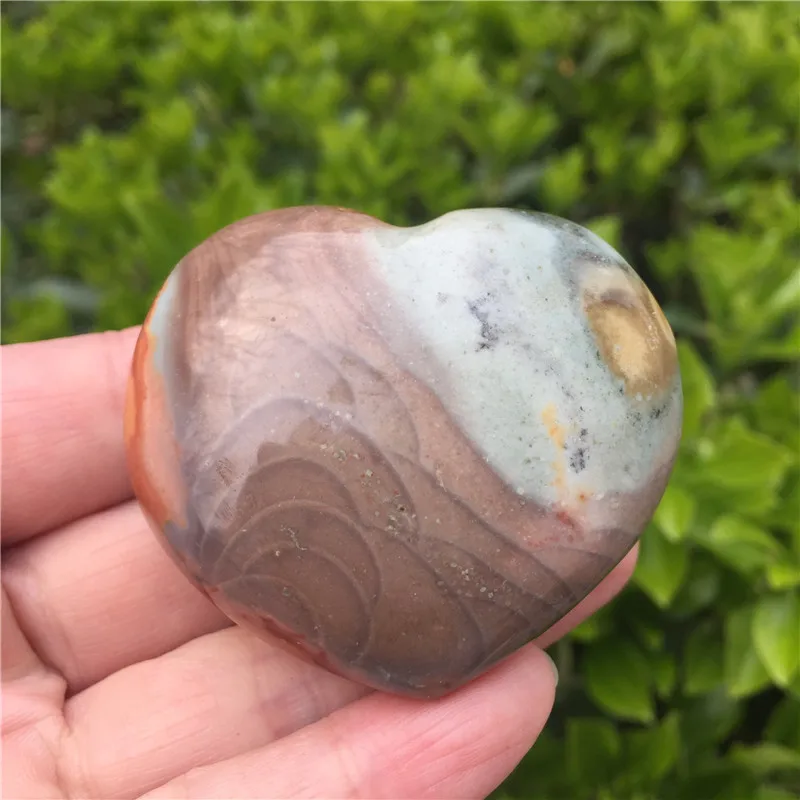1 шт. Красивый природный морской камень сердце полированный драгоценный для