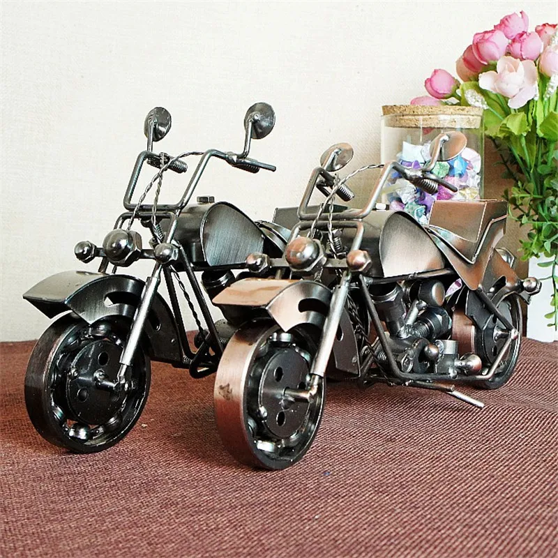 Креативный классический металлический мотоцикл модель статуэтки металлические