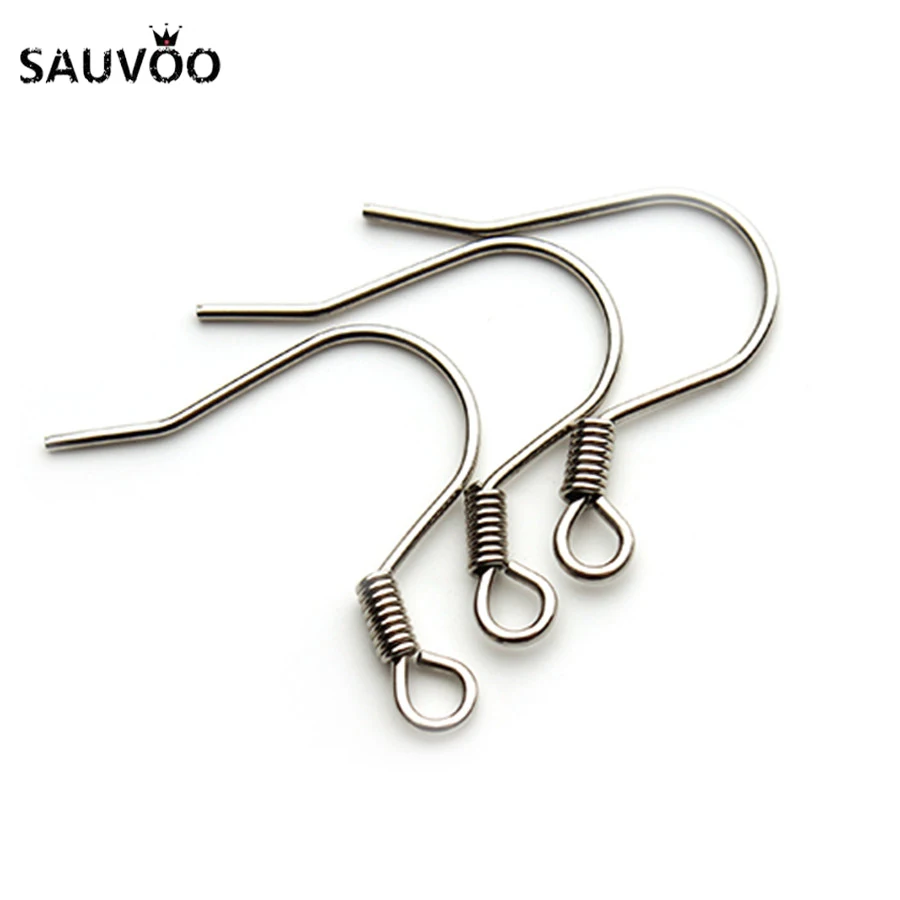 

Застежка для сережек SAUVOO 100 шт./лот из нержавеющей стали и родиевого серебра, фурнитура для изготовления ювелирных изделий своими руками, ак...