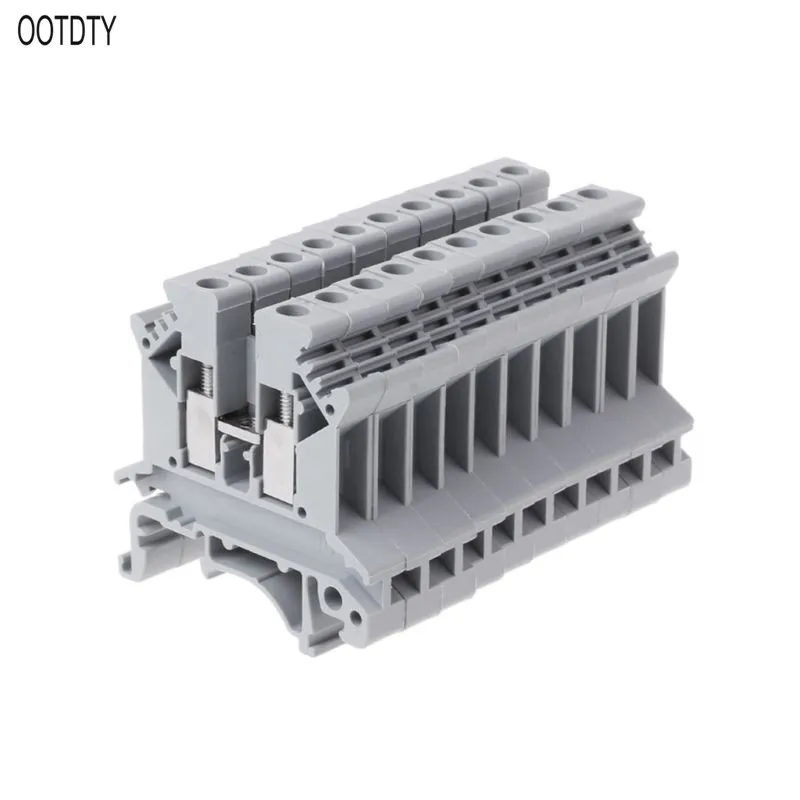 OOTDTY 10 шт./компл. UK-2.5B Клеммная колодка винт общего применения PCB din-рейку проводки Termianl разъем